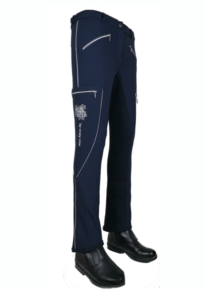 Damen Softshell Jodhpurreithose "Hello Winter" Thermo in Navy